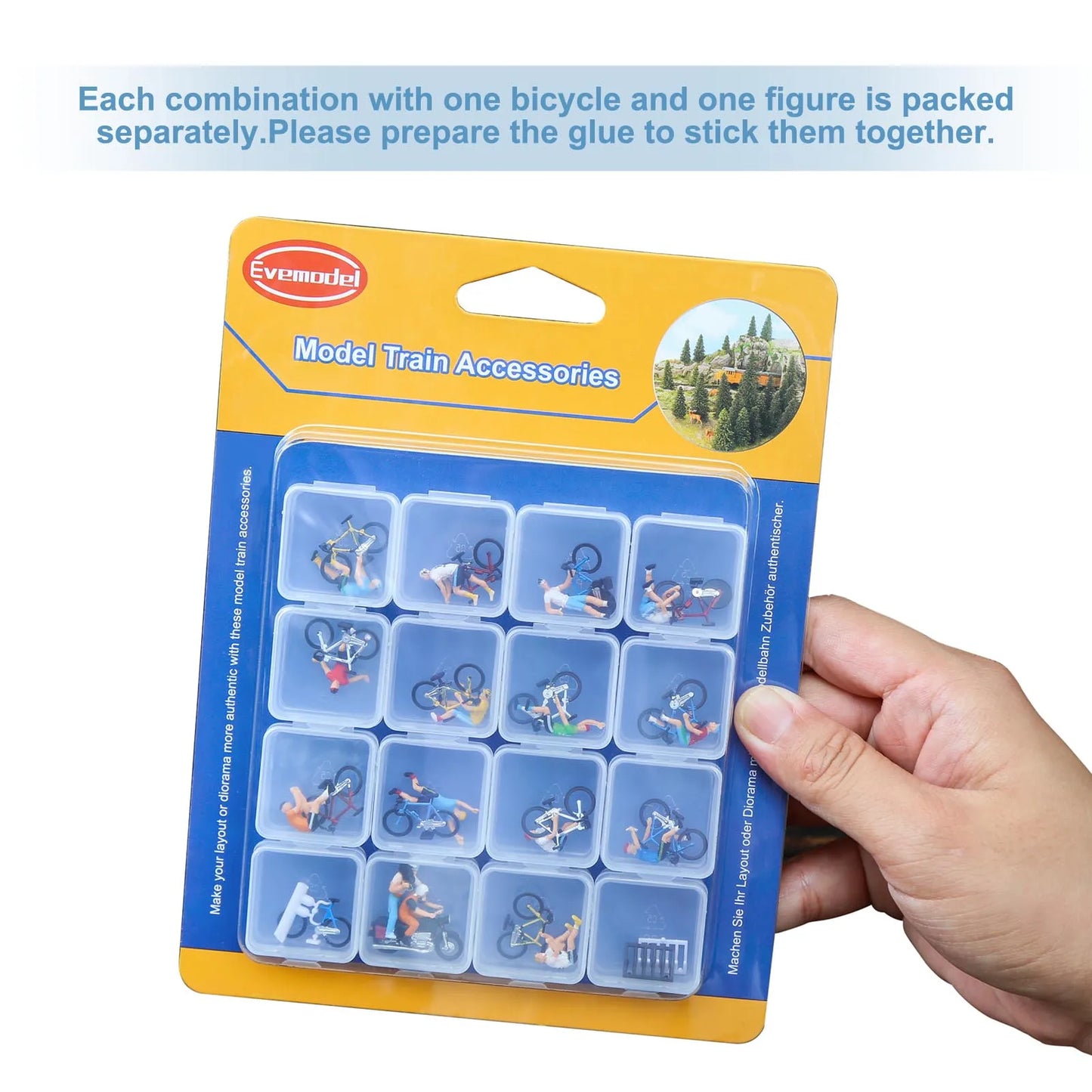 Figurines Cyclistes et Photographe – 15 Poses pour Dioramas et Réseaux Ferroviaires