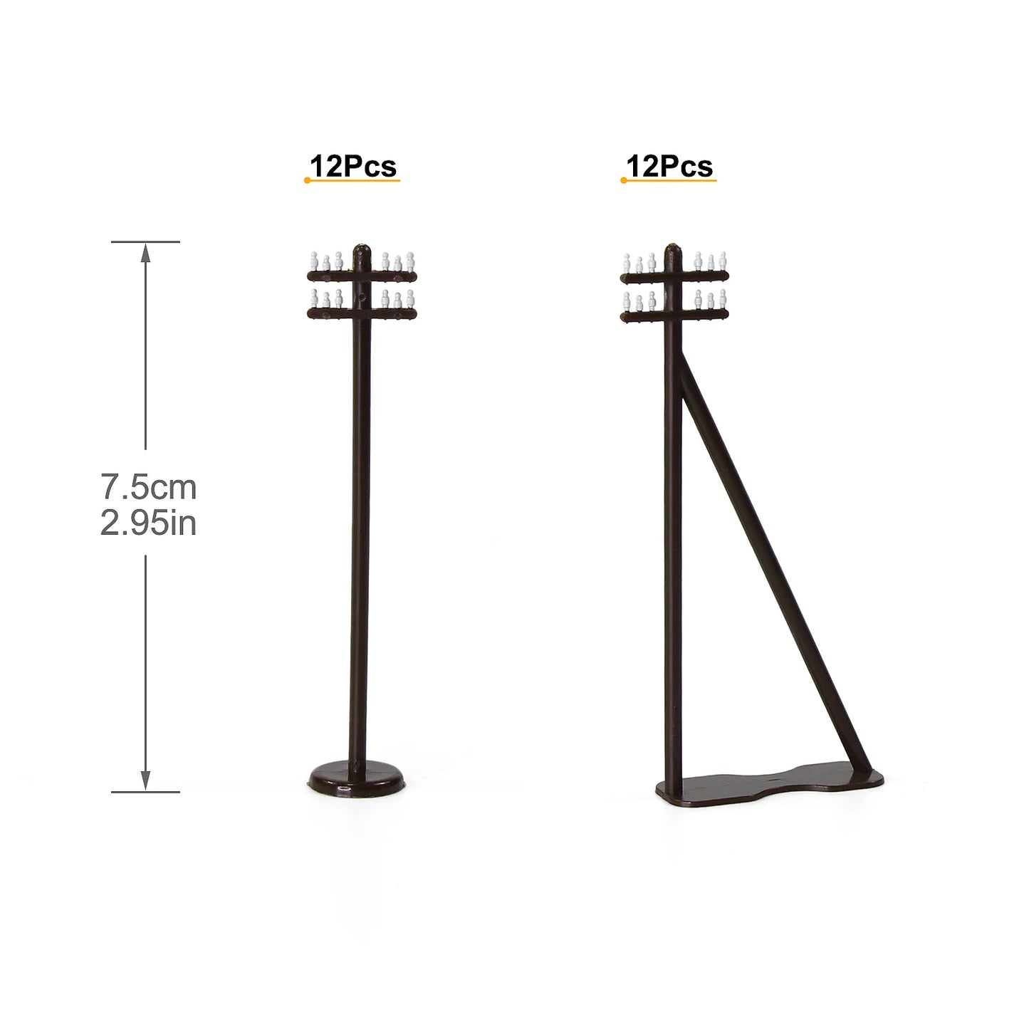 Evemodel 24 poteaux électriques HO 1:87 pour décor ferroviaire – Modélisme et diorama