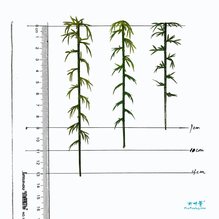 Lot de 25 bambous miniatures (9–13 cm) – Décor réaliste pour train HO 1:87, dioramas et maquettes