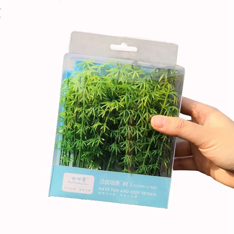 Lot de 25 bambous miniatures (9–13 cm) – Décor réaliste pour train HO 1:87, dioramas et maquettes