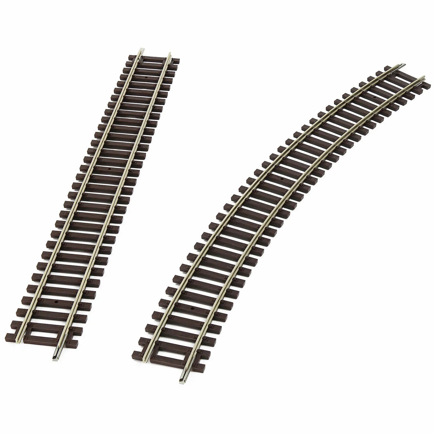 Evemodel – Lot de 6 rails HO 1/87 en cuivre-nickel (droits ou courbes) avec traverses réalistes – Accessoires réseau ferroviaire