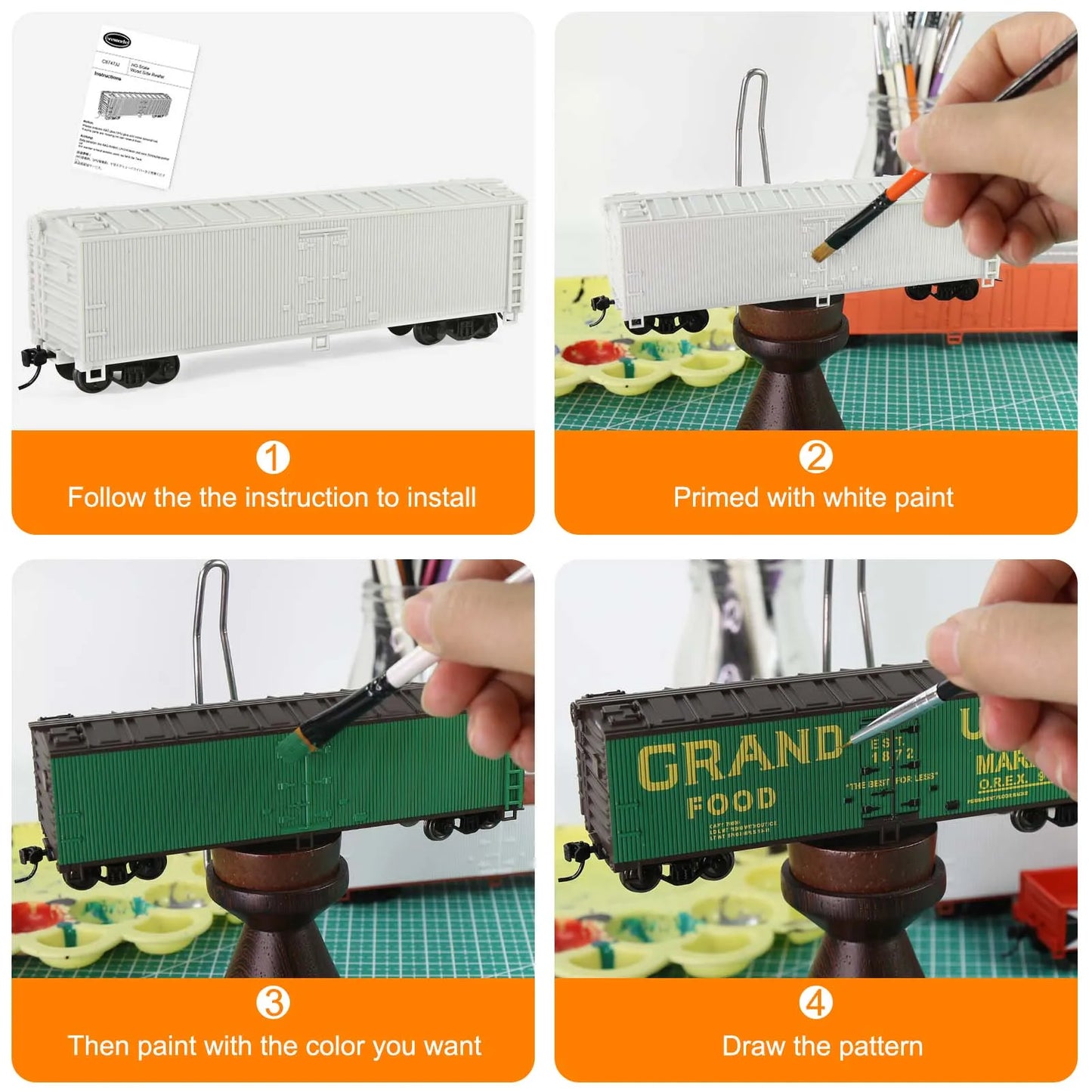 Wagon Plat HO 1:87 à Monter – Modèle de Train Miniature