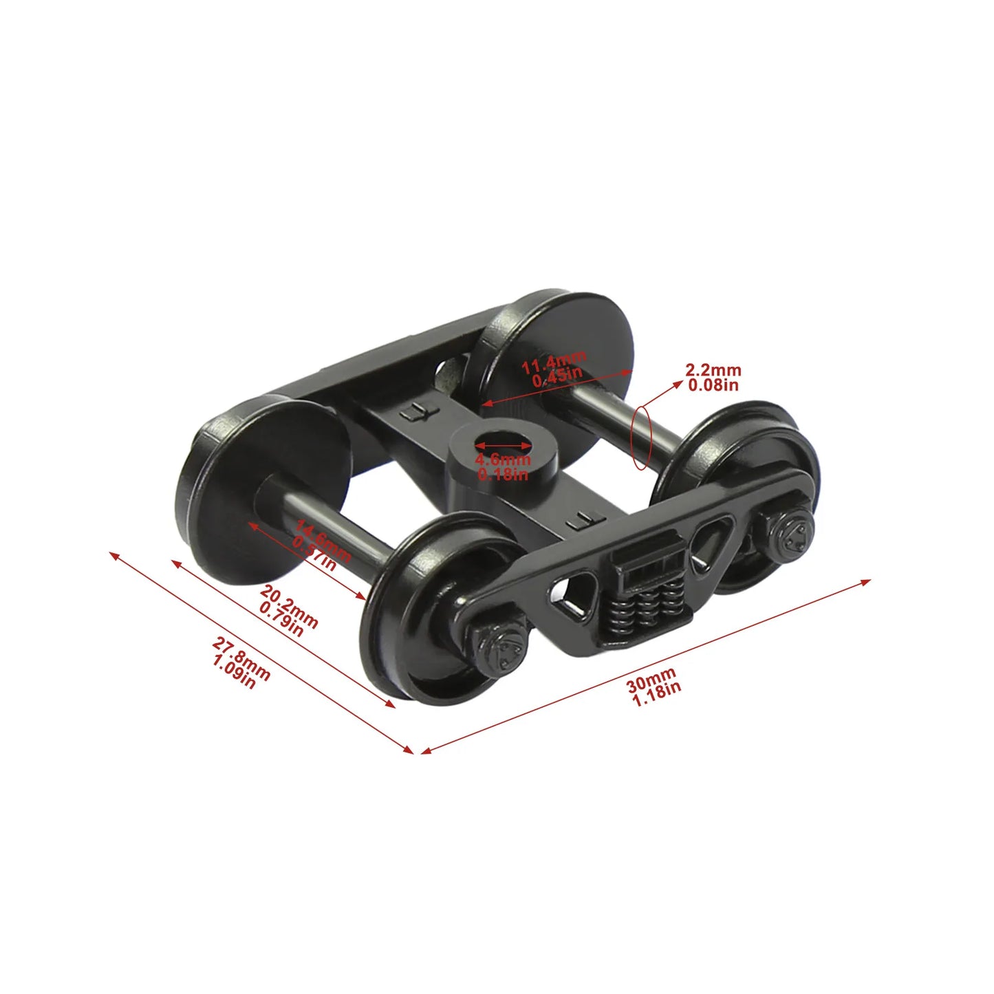 Lot de Bogies HO 1:87 pour Trains Miniatures – 12 ou 24 pièces avec Roues Plastique 36" – Style C, Idéal Dioramas et Modélisme