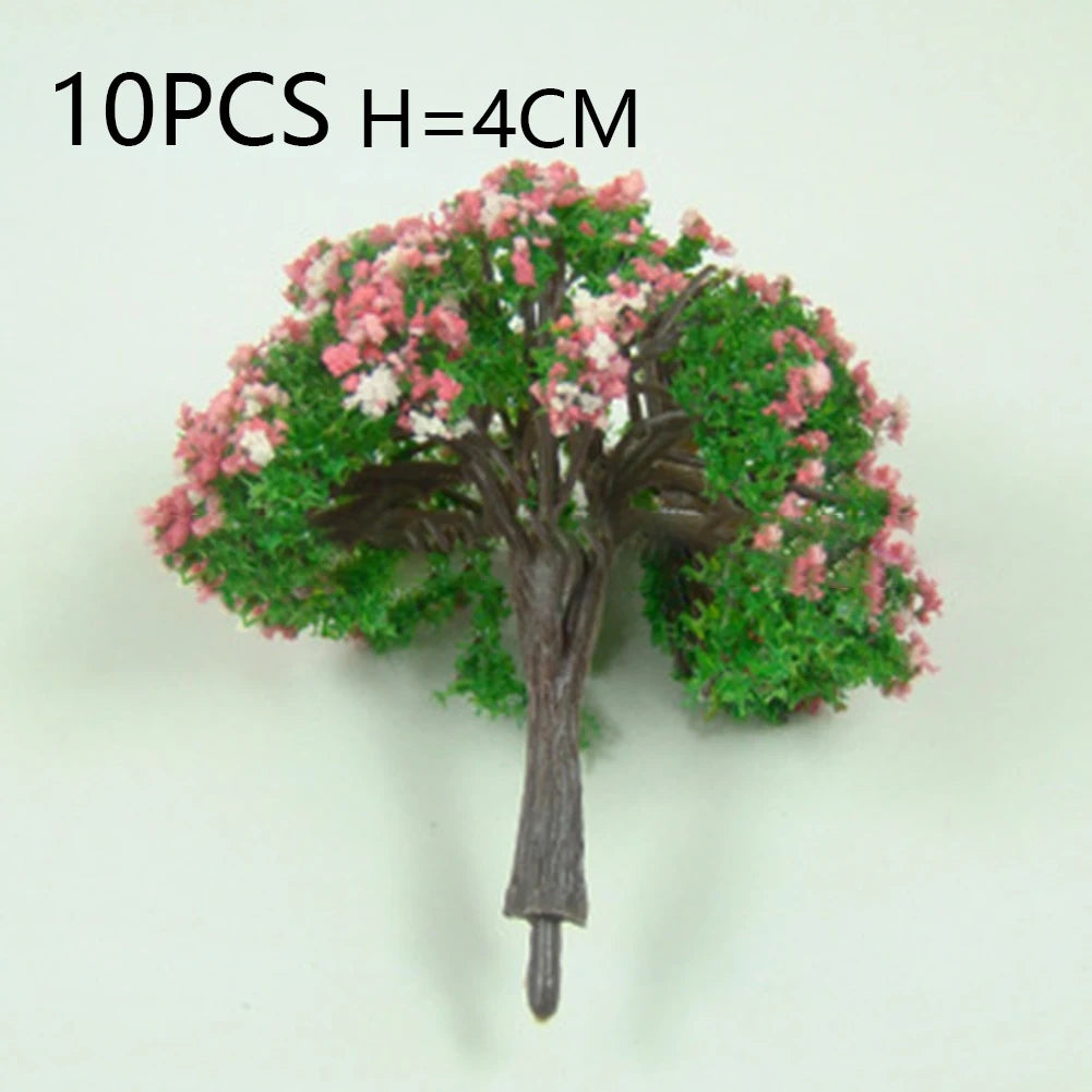 HO 1/87 – Lot de 10 arbres miniatures réalistes (4 cm) – Accessoires décoratifs pour réseau ferroviaire & maquettes