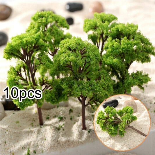 Lot de 10 arbres miniatures 4 cm – Décor réaliste pour maquette train HO/N, diorama et wargame