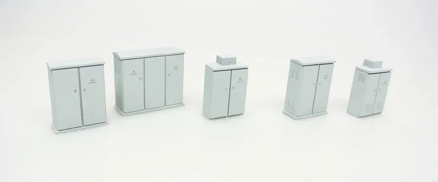 HO 1/87 – Coffrets & Armoires électriques miniatures réalistes – Accessoires premium pour réseau ferroviaire