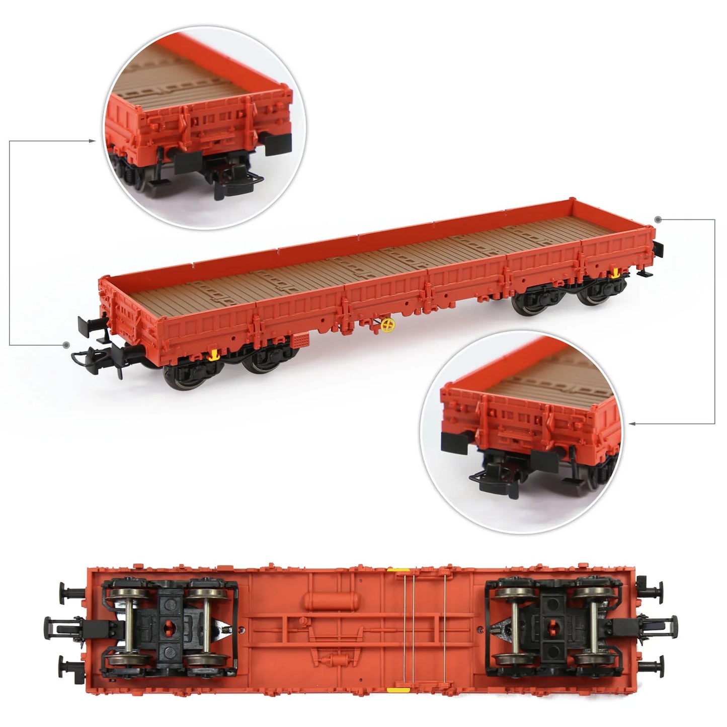 Wagon Plat Bas HO 1:87 – Modèle Miniature de 40’ pour Trains