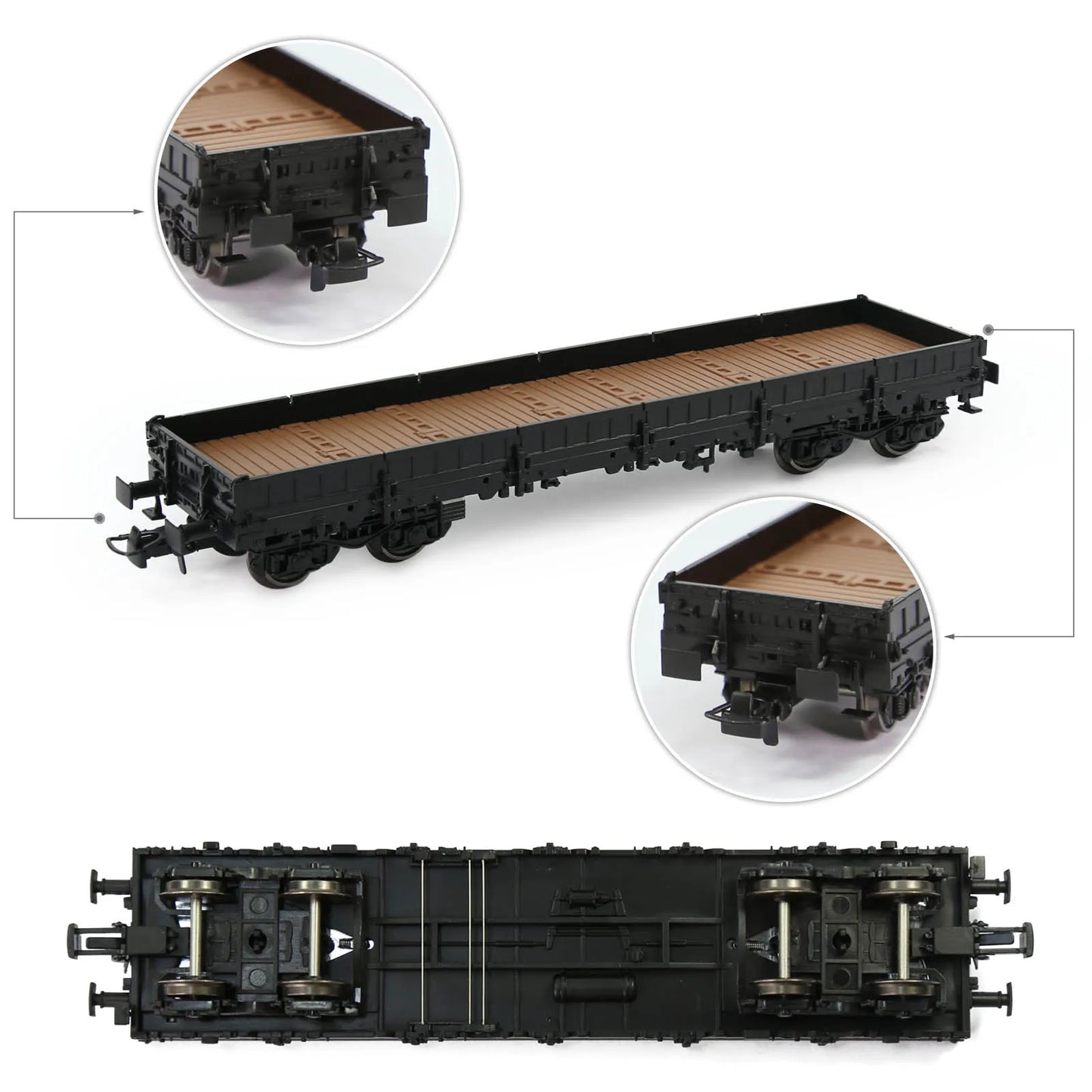 Wagon Plat Bas HO 1:87 – Modèle Miniature de 40’ pour Trains