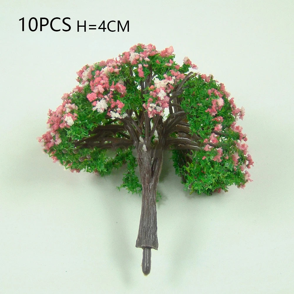 HO 1/87 – Lot de 10 arbres miniatures réalistes (4 cm) – Accessoires décoratifs pour réseau ferroviaire & maquettes