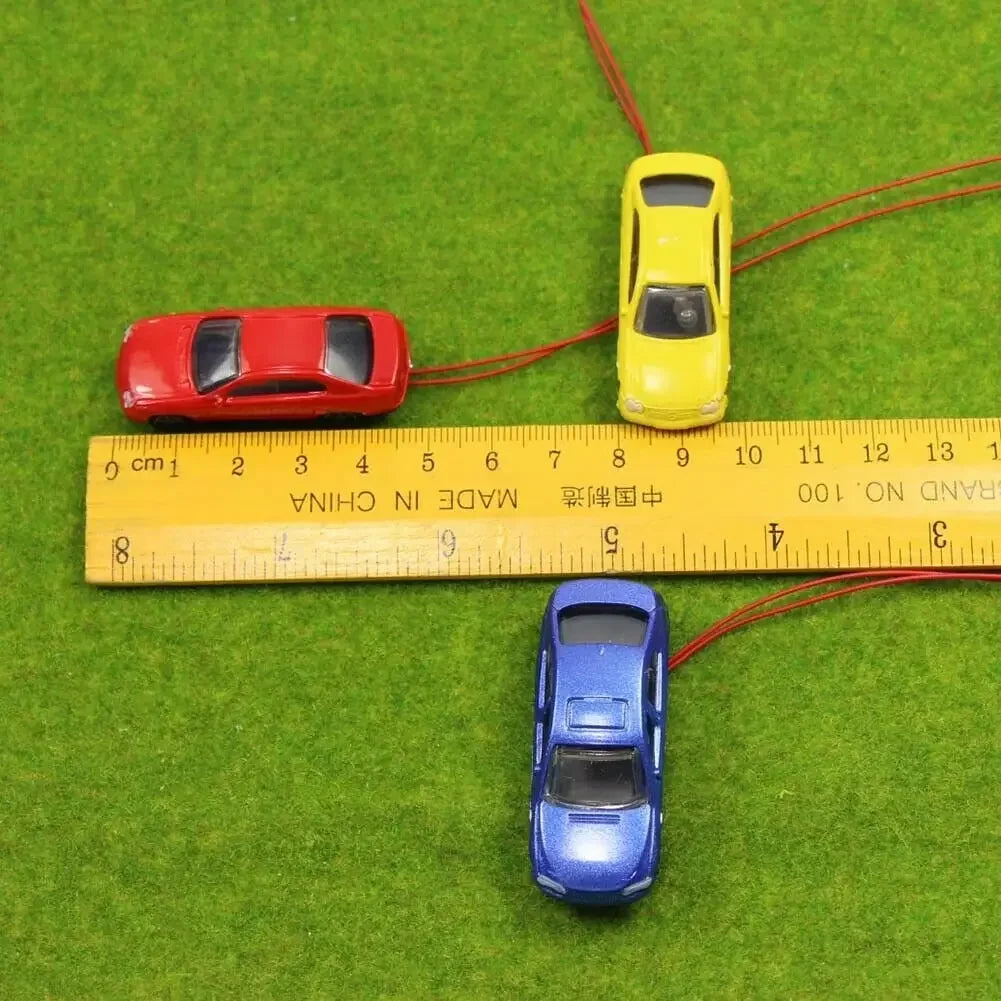 Lot de 10 voitures miniatures lumineuses HO/TT (1:87–1:100) pour train, diorama et maquette