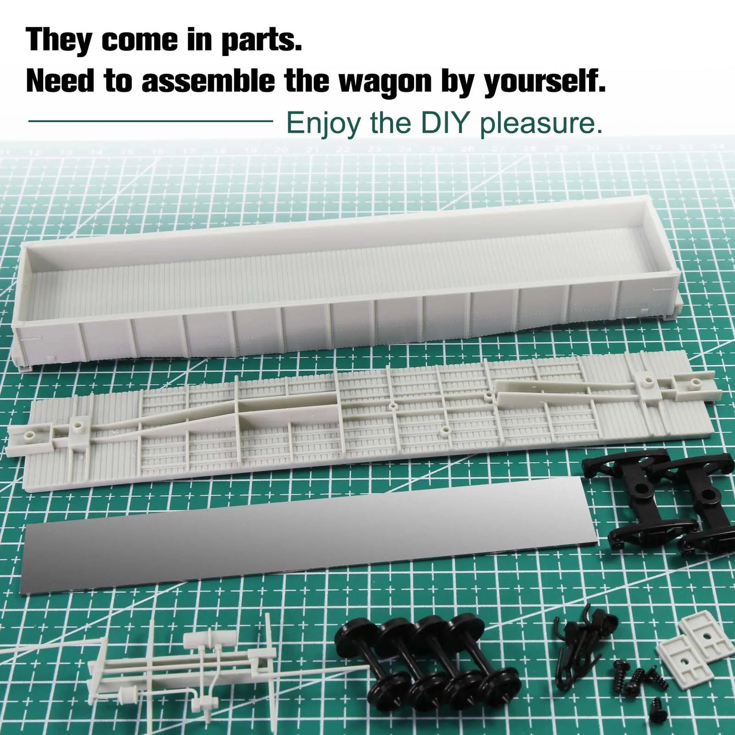 Wagon Plat HO 1:87 à Monter – Modèle de Train Miniature