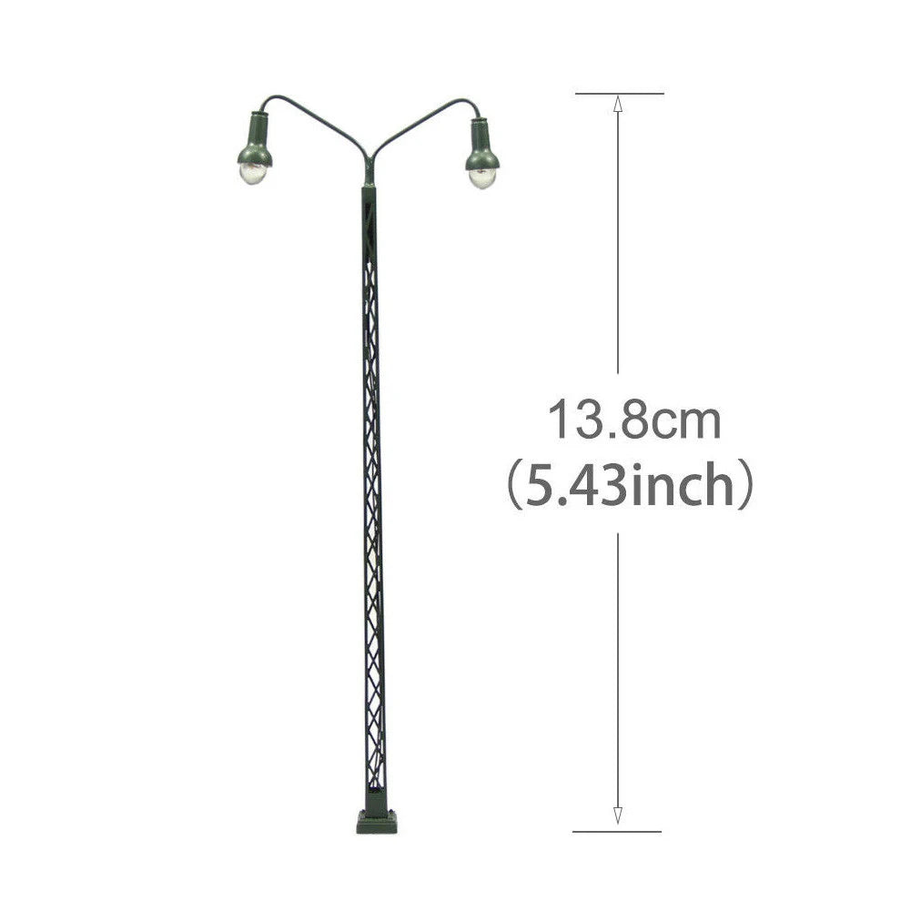 Lot de 5 Lampadaires HO 1:87 à LED – Miniature pour Décor Ferroviaire et Diorama