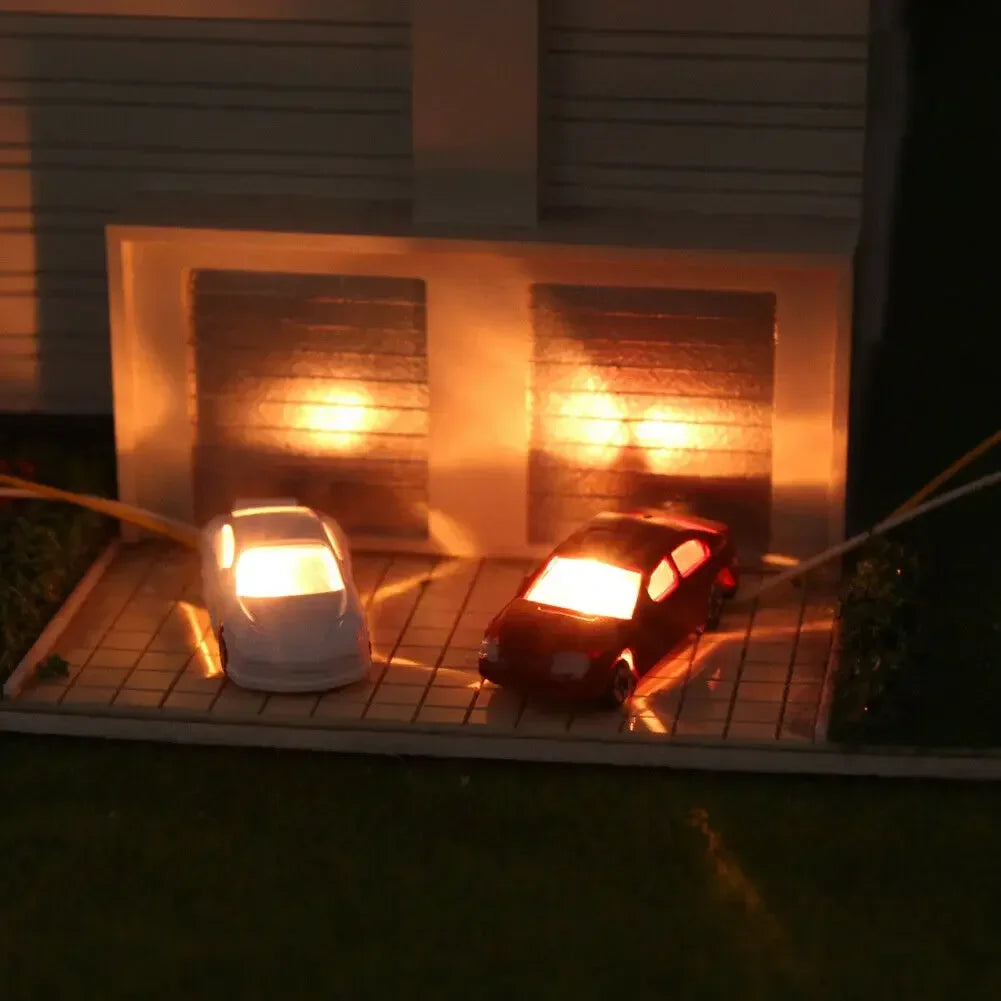 Lot de 10 voitures miniatures lumineuses HO/TT (1:87–1:100) pour train, diorama et maquette