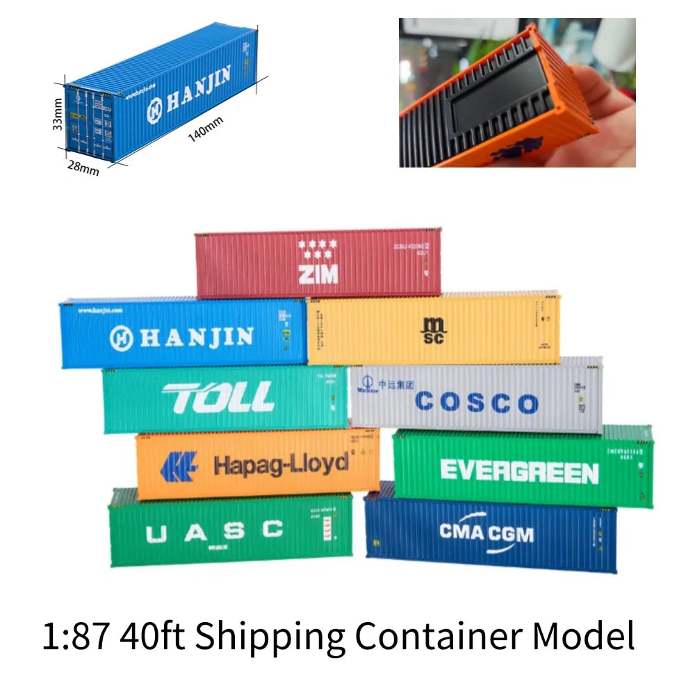 Modèle Conteneur Maritime HO 1:87 – Wagon de Train en Plastique ABS Peint