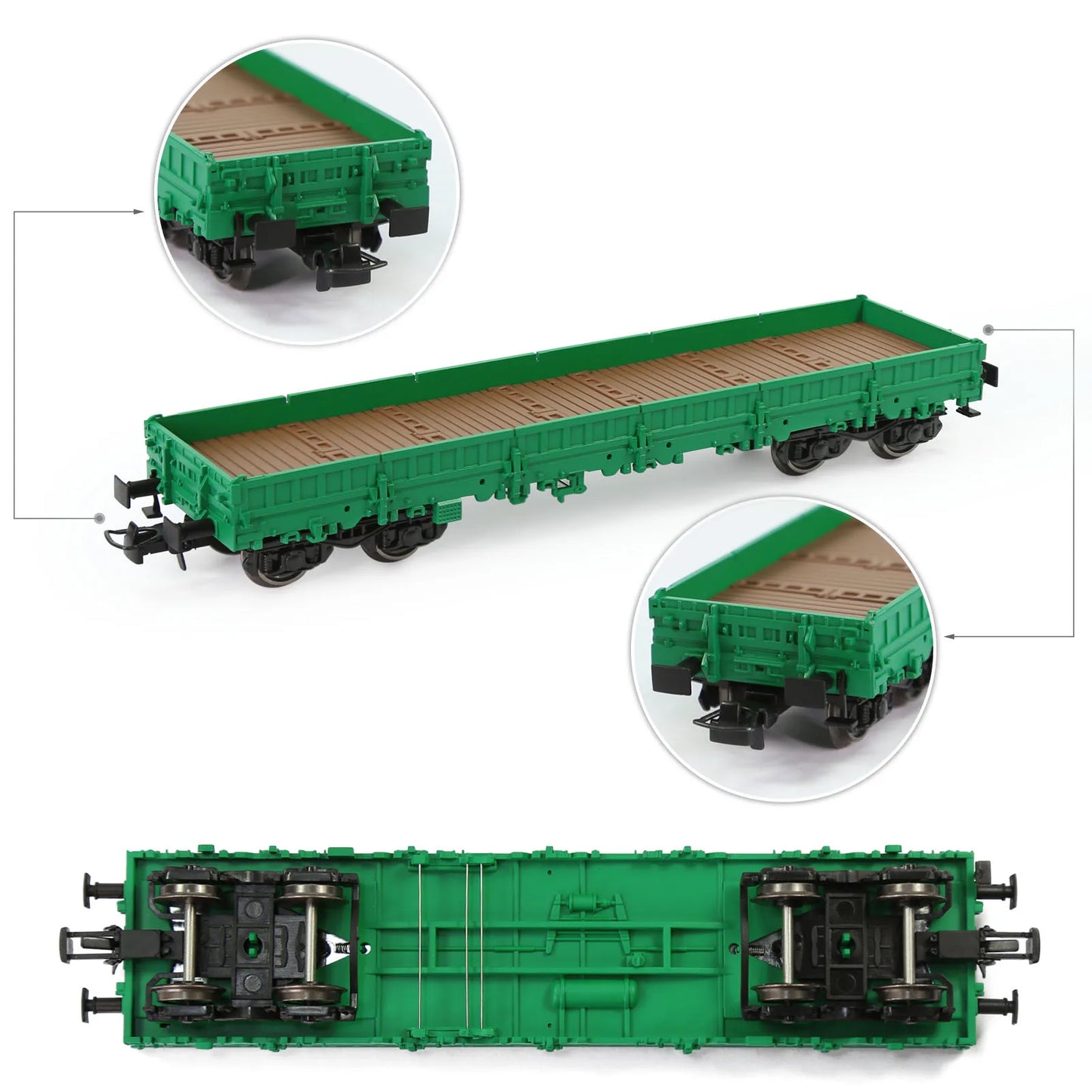 Wagon Plat Bas HO 1:87 – Modèle Miniature de 40’ pour Trains
