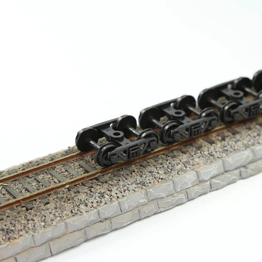 Lot de Bogies HO 1:87 pour Trains Miniatures – 12 ou 24 pièces avec Roues Plastique 36" – Style C, Idéal Dioramas et Modélisme