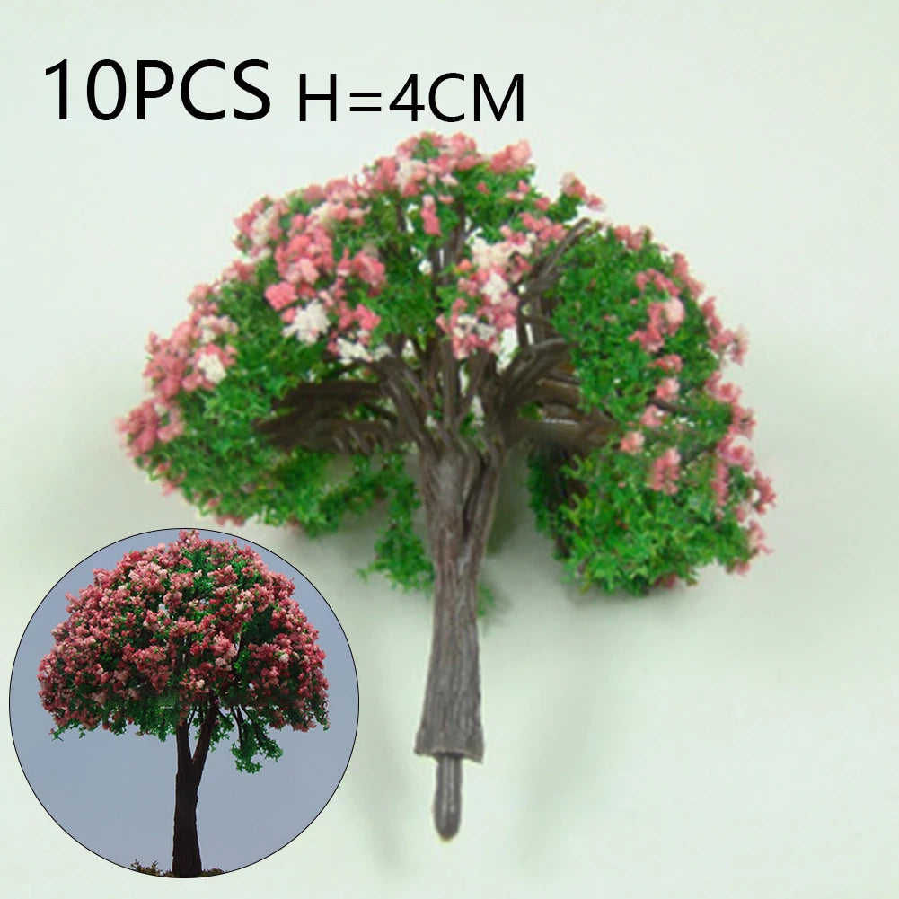 HO 1/87 – Lot de 10 arbres miniatures réalistes (4 cm) – Accessoires décoratifs pour réseau ferroviaire & maquettes