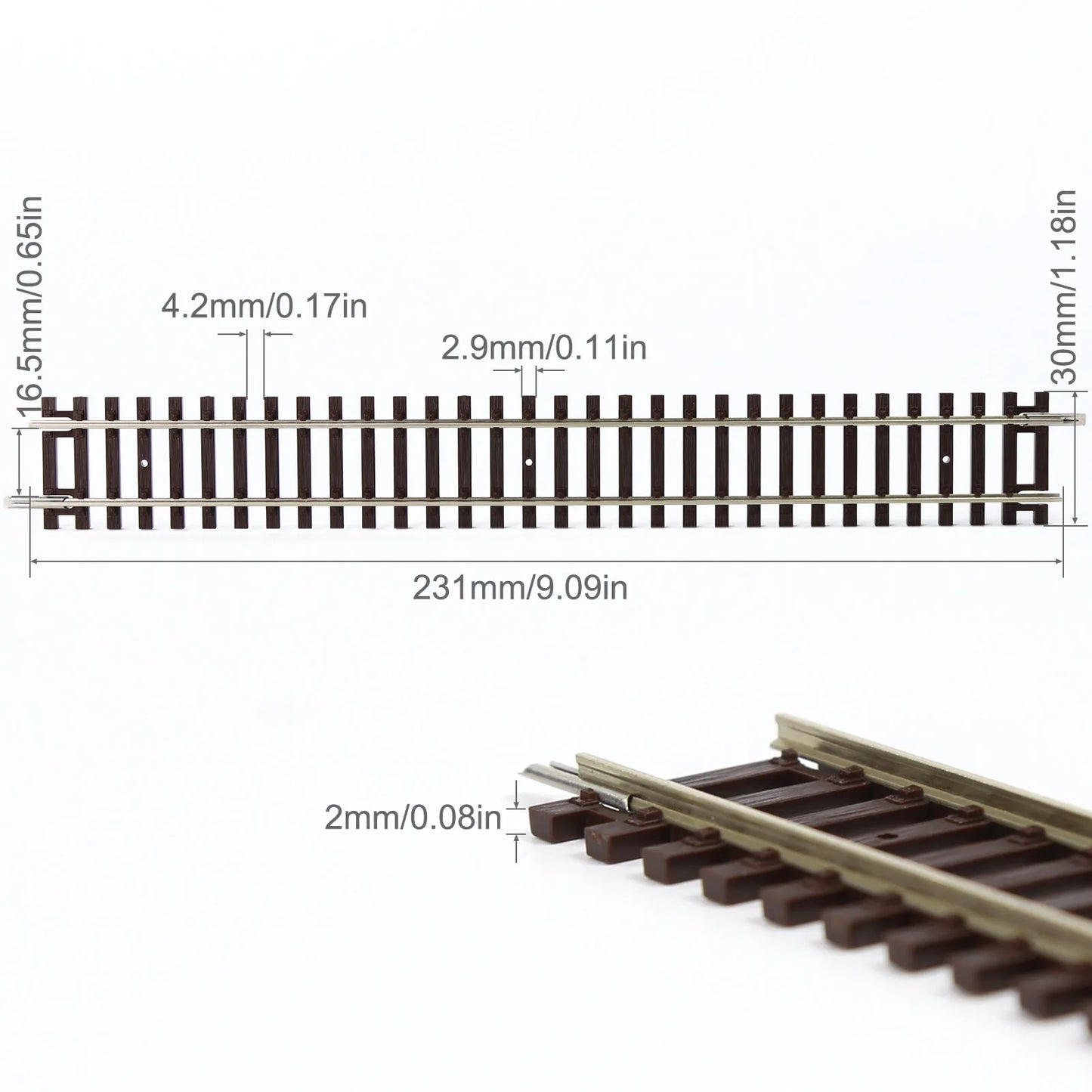 Rails Modulaire  HO Scale 1:87– Rails Droits et Courbes en Cuivre-Nickel Code 100 pour Trains Miniatures