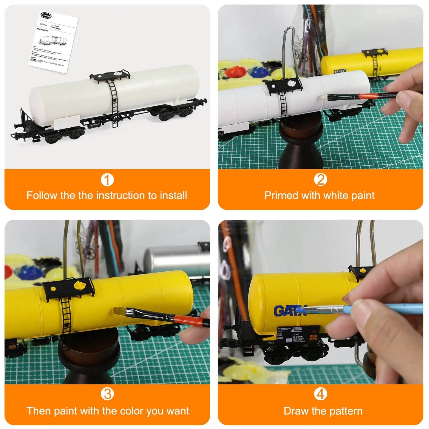 Wagon-citerne HO 1:87 à Monter – Modèle Miniature pour Trains