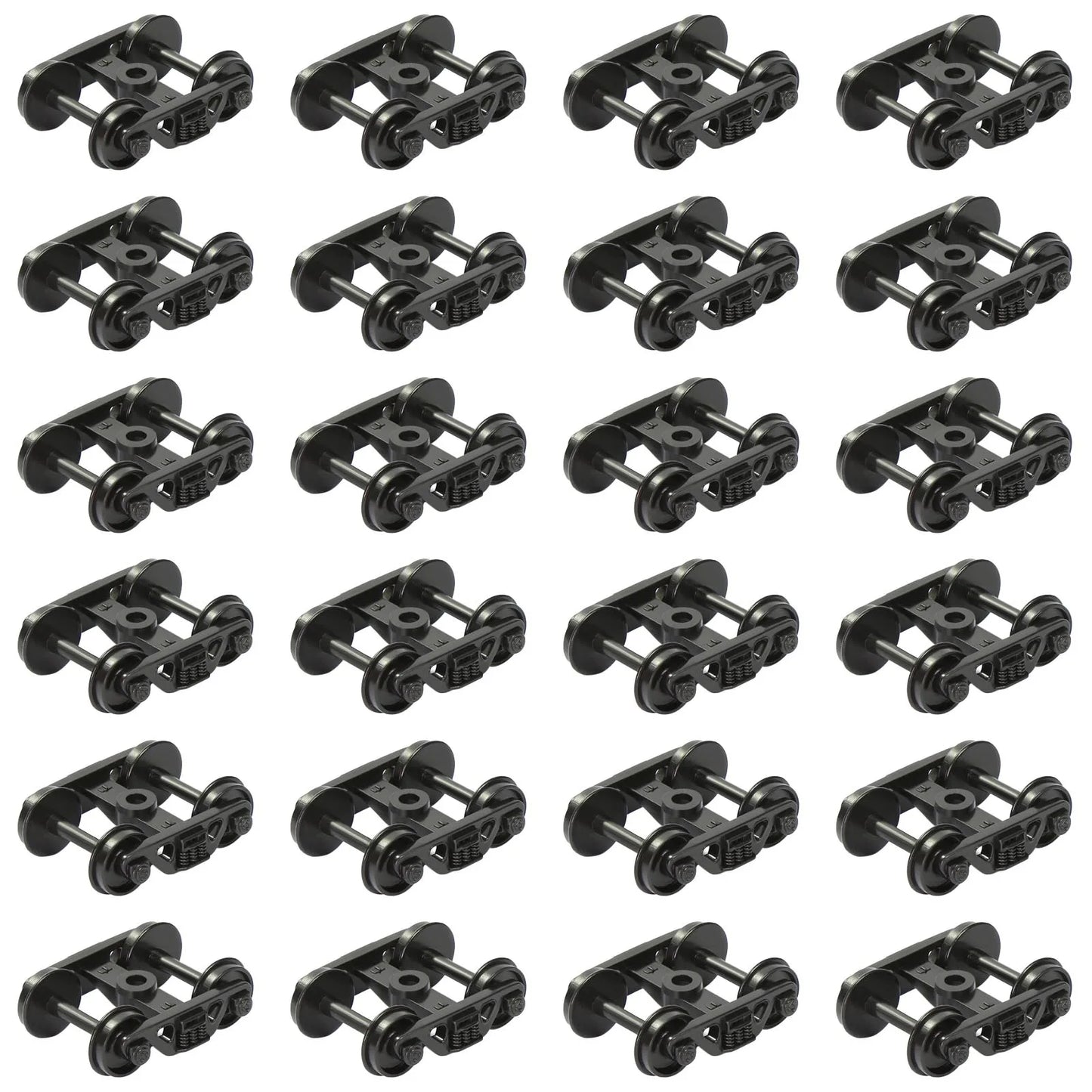 Lot de Bogies HO 1:87 pour Trains Miniatures – 12 ou 24 pièces avec Roues Plastique 36" – Style C, Idéal Dioramas et Modélisme