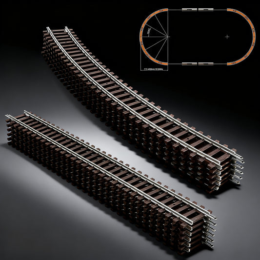 Rails Modulaire  HO Scale 1:87– Rails Droits et Courbes en Cuivre-Nickel Code 100 pour Trains Miniatures